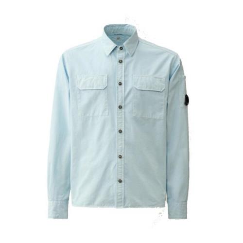 Gabardine Zakken Shirt Starlight Blue C.p. Company , Blue , Heren