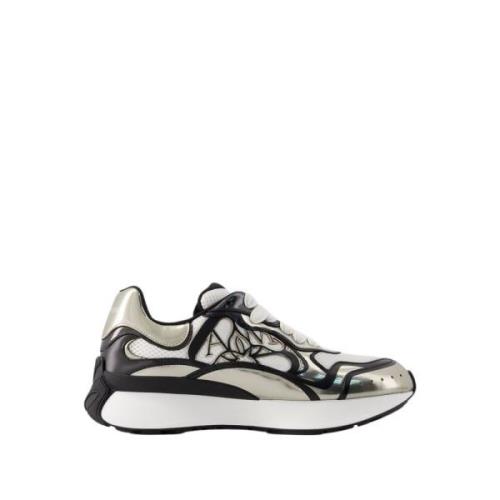 Beige/Zwart Canvas Sneakers - Sprint Runner Alexander McQueen , Multic...