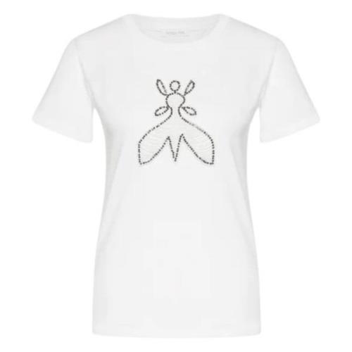 Witte T-shirts en Polos met MM Logo Patrizia Pepe , White , Dames