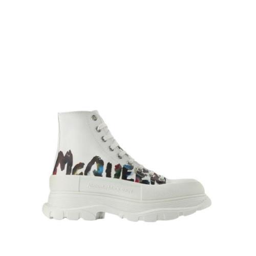 Canvas Witte Platform Sneakers Multicolore Alexander McQueen , White ,...