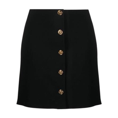 Zwarte Medusa Crêpe Minirok Versace , Black , Dames