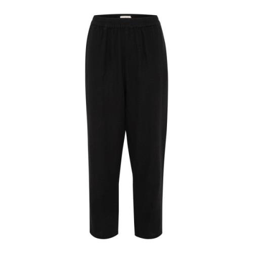 Straight Trousers Soaked in Luxury , Black , Dames