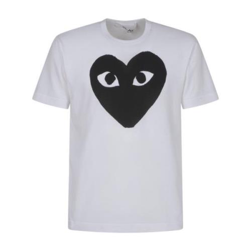 Witte Play T-Shirt Comme des Garçons Play , White , Heren