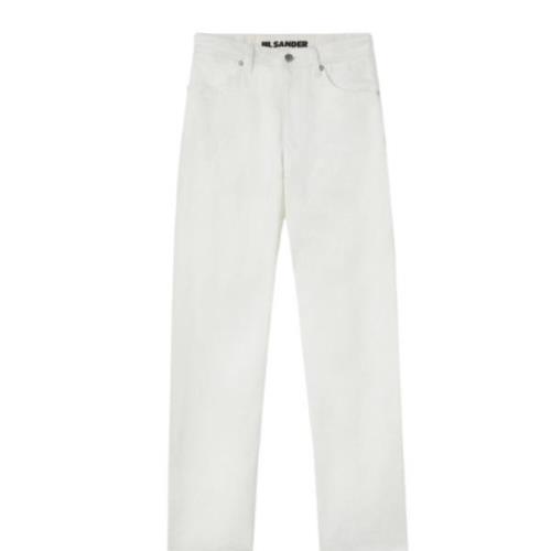 Witte High-Waisted Straight Leg Jeans Jil Sander , White , Dames