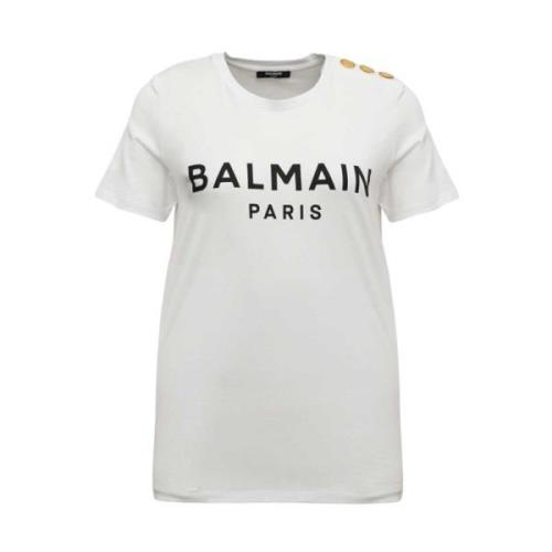 T-Shirts Balmain , White , Dames