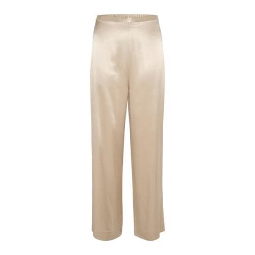 Wide Trousers Soaked in Luxury , Beige , Dames