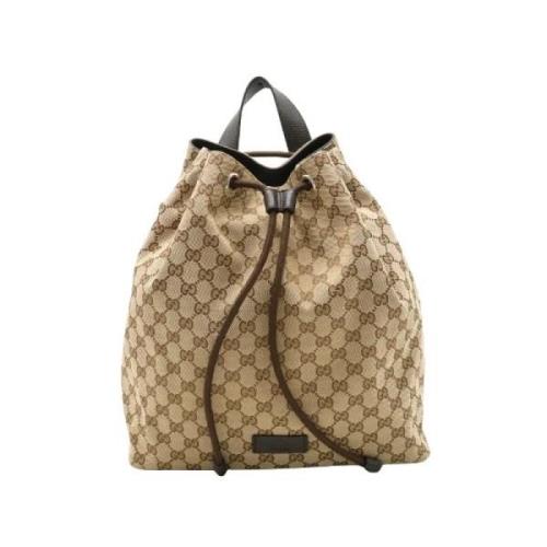 Pre-owned Canvas backpacks Gucci Vintage , Brown , Dames