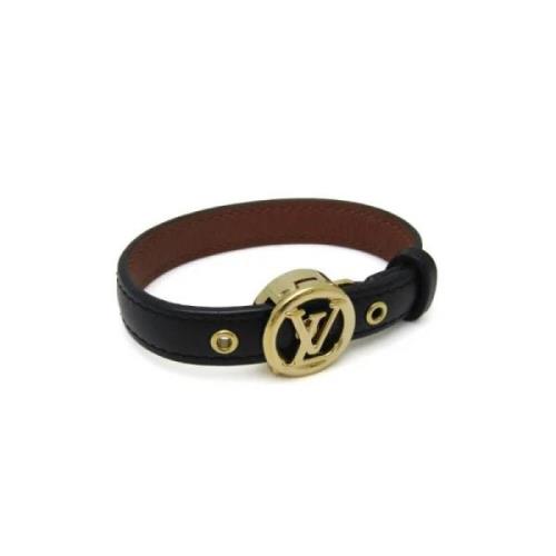 Pre-owned Leather bracelets Louis Vuitton Vintage , Black , Dames