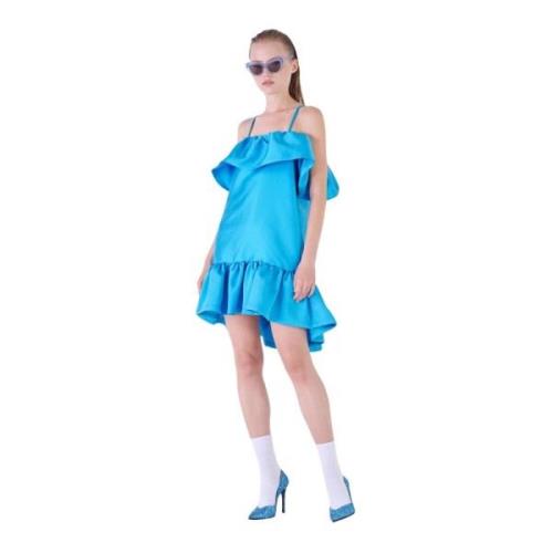 Korte jurk met ruches en elastische halslijn Silvian Heach , Blue , Da...