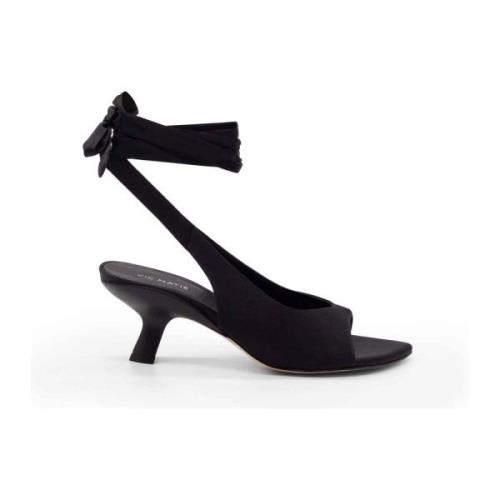 Zwarte Satijnen Band Slash Sandalen Vic Matié , Black , Dames