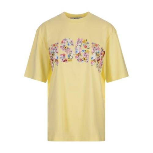 T-Shirts Msgm , Yellow , Dames