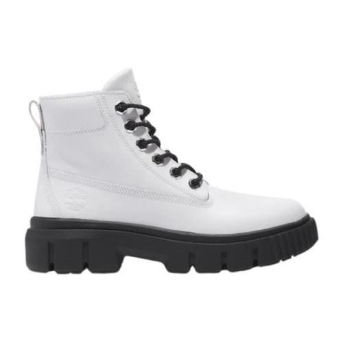 Greyfield Wit Leren Laars Timberland , White , Dames