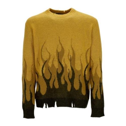 Dubbele Vlammen Streetwear Sweater Vision OF Super , Yellow , Heren