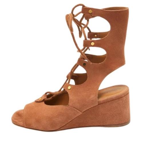 Pre-owned Suede sandals Chloé Pre-owned , Brown , Dames