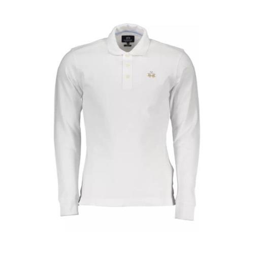 Slim Fit Polo Shirt met Lange Mouwen La Martina , White , Heren