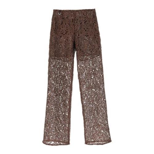 Wide Trousers Saks Potts , Brown , Dames