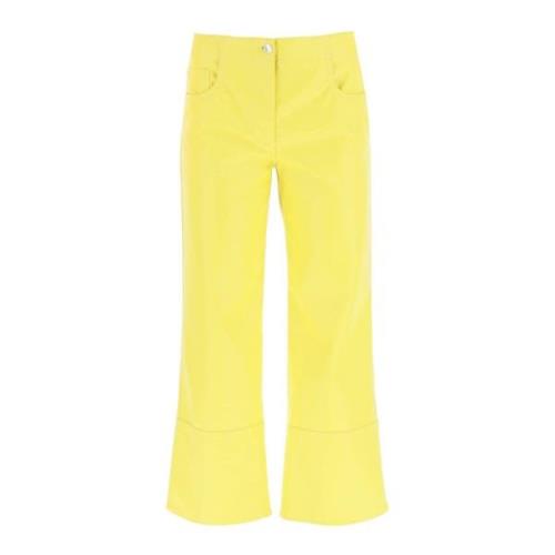 Wide Trousers Msgm , Yellow , Dames