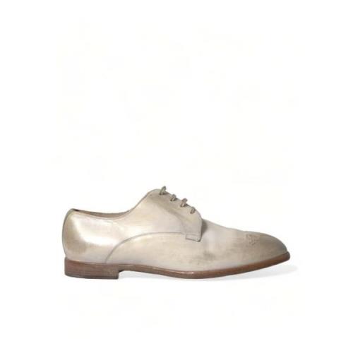 Witte Leren Derby Schoenen Dolce & Gabbana , Multicolor , Heren