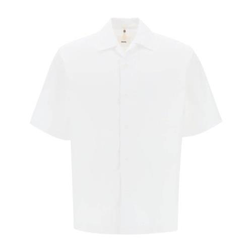 Scribble-effect Bowling Shirt Oamc , White , Heren