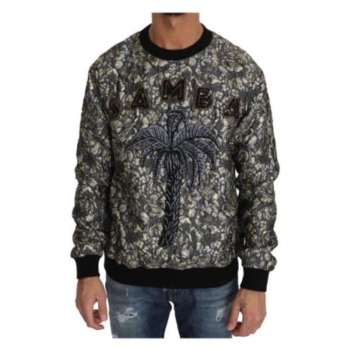 Multicolor Samba Jacquard Palmboom Sweater Dolce & Gabbana , Multicolo...