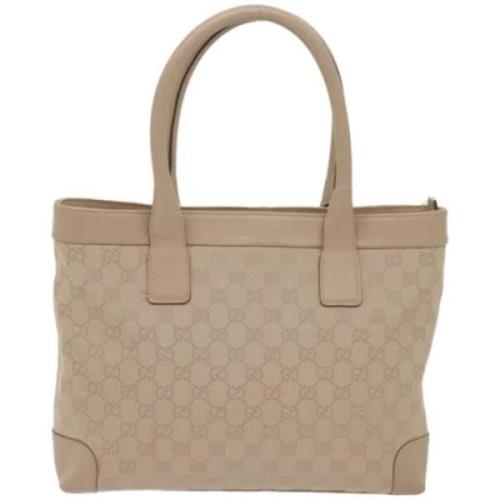 Pre-owned Canvas totes Gucci Vintage , Beige , Dames