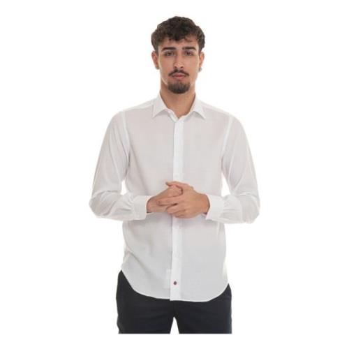 Gestructureerd Italia Overhemd met Clutch Càrrel , White , Heren