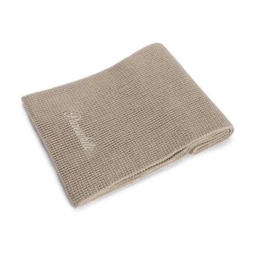 Geborduurde Wafelgebreide Sjaal Pure Path , Beige , Unisex