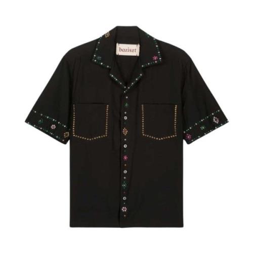 Zwart Jewel Shirt MC Baziszt , Black , Heren