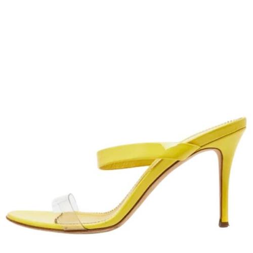 Pre-owned Leather sandals Giuseppe Zanotti Pre-owned , Yellow , Dames