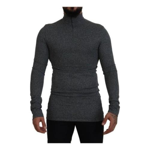 Donkergrijze Logo Pullover Sweater Dolce & Gabbana , Gray , Heren