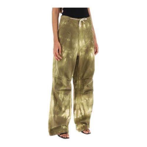 Wide Trousers Darkpark , Green , Dames