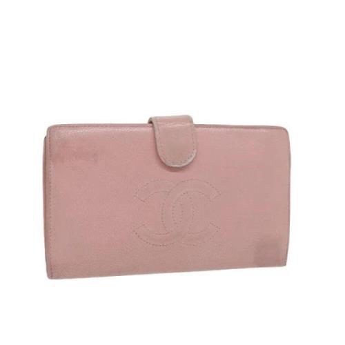 Pre-owned Leather wallets Chanel Vintage , Pink , Dames