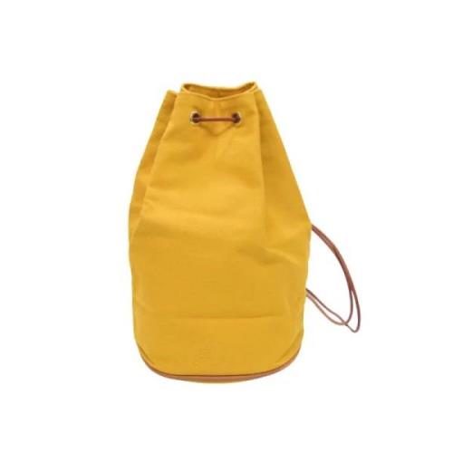 Pre-owned Cotton shoulder-bags Hermès Vintage , Yellow , Dames