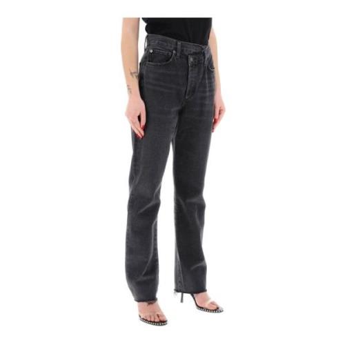 Straight Jeans Agolde , Black , Dames