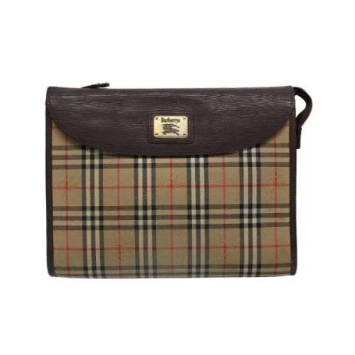 Pre-owned Fabric clutches Burberry Vintage , Brown , Dames