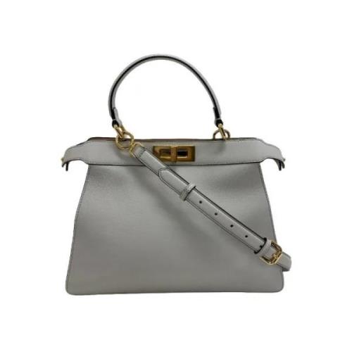 Pre-owned Leather handbags Fendi Vintage , Gray , Dames