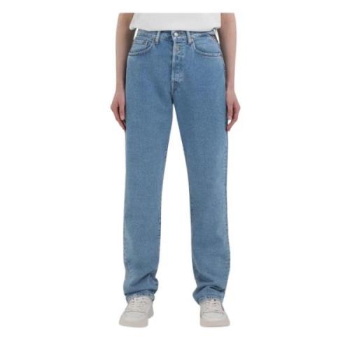 High-waisted straight fit jeans Replay , Blue , Dames