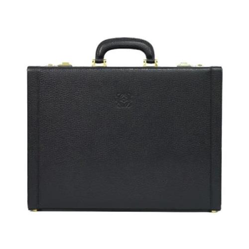 Pre-owned Leather briefcases Loewe Pre-owned , Black , Dames
