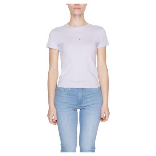 Tonal Linea Katoenen T-Shirt Collectie Tommy Jeans , Purple , Dames