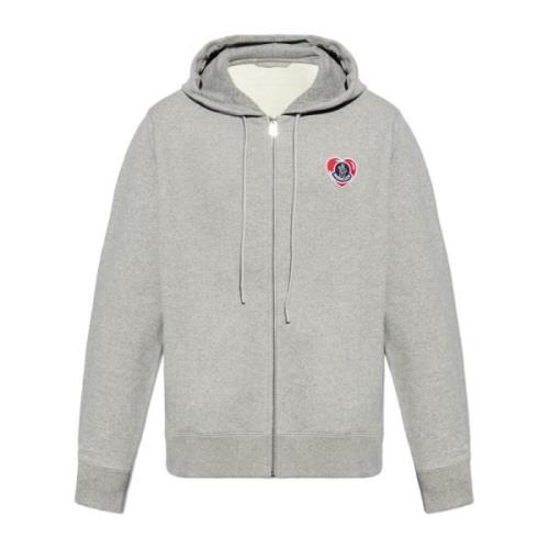 Hoodie met logo Moncler , Gray , Heren