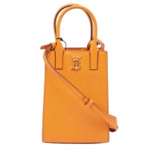 Pre-owned Leather totes Burberry Vintage , Orange , Dames