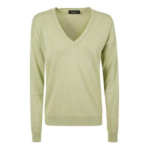 V-neck Knitwear Fabiana Filippi , Green , Dames