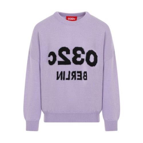 Round-neck Knitwear 032c , Purple , Heren