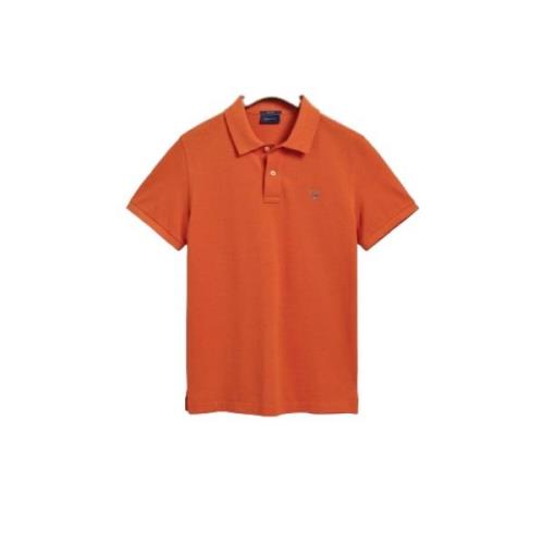Oranje Piquet T-Shirt Gant , Orange , Heren