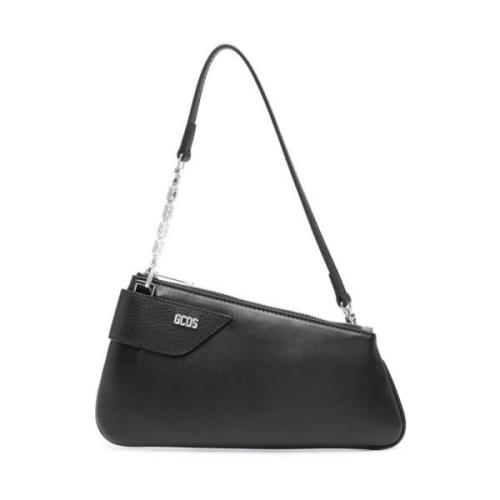 Zwarte leren Comma Notte tas Gcds , Black , Dames