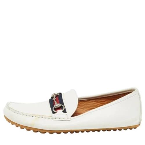 Pre-owned Leather flats Gucci Vintage , White , Heren