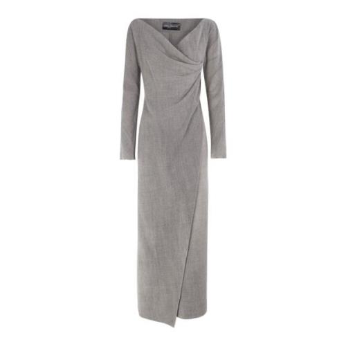 Felicita, midi jurk van maagdelijke wol Cortana , Gray , Dames