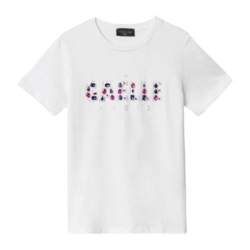 Dames Logo Steen T-shirt Gaëlle Paris , White , Dames