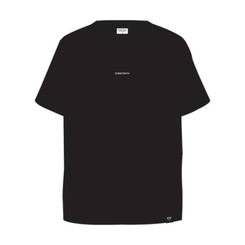 Voor- en achterprint T-shirt Pure Path , Black , Heren