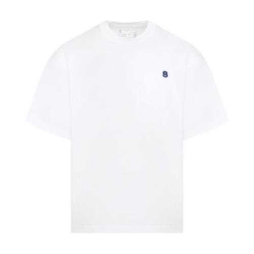 Witte Katoenen T-shirt Sacai , White , Heren